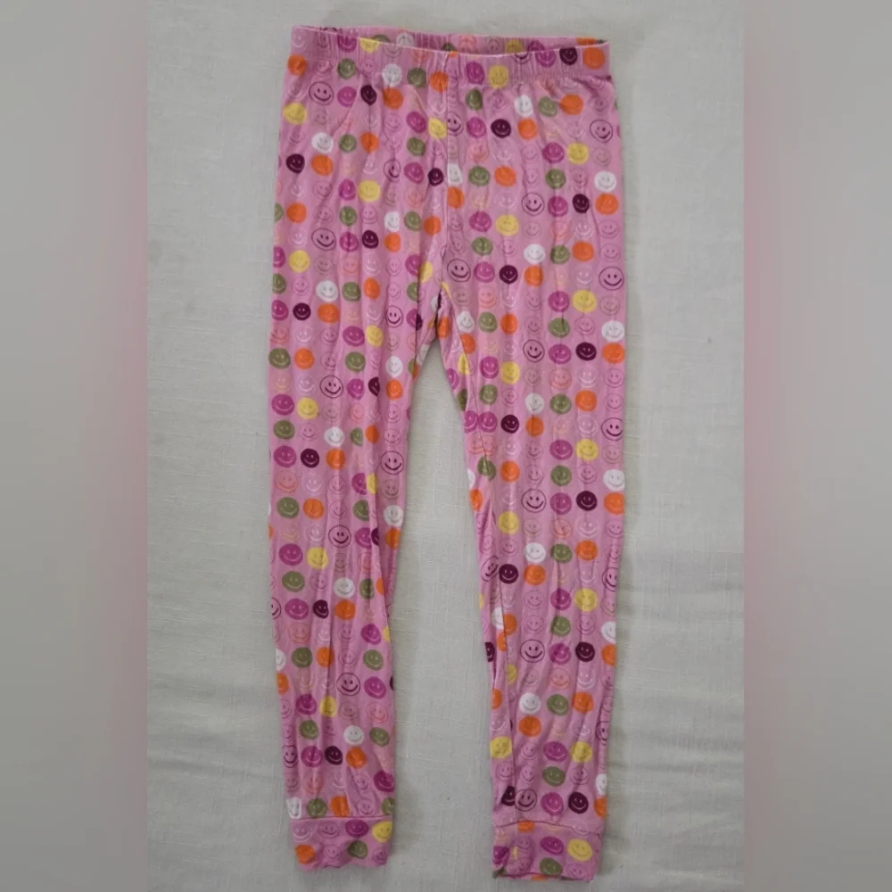 Pink Chicken Smiley Face Pink Pajama Pants Girls 6